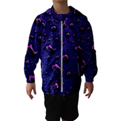 Purple Waterdrops Water Drops Kids  Hooded Windbreaker by Cemarart