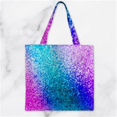Rainbow Color Colorful Pattern Zipper Grocery Tote Bag by Grandong