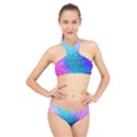 Rainbow Color Colorful Pattern High Neck Bikini Set View1