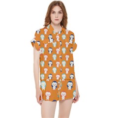 Cute Penguin Funny Pattern Chiffon Lounge Set by Grandong
