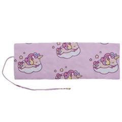 Unicorn Clouds Colorful Cute Pattern Sleepy Roll Up Canvas Pencil Holder (m) by Grandong