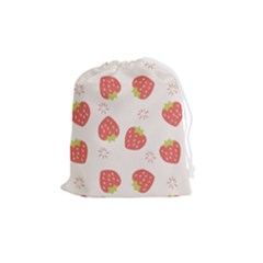 Strawberries Pattern Design Drawstring Pouch (medium) by Grandong