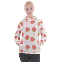 Strawberries Pattern Design Women s Hooded Pullover by Grandong