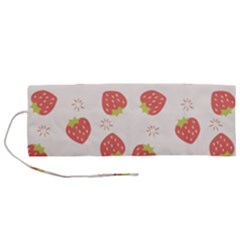 Strawberries Pattern Design Roll Up Canvas Pencil Holder (m) by Grandong