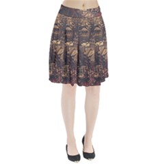 Vintage Cityscape City Retro Old Pleated Skirt by Cemarart