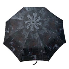 Abstract Tech Computer Motherboard Technology Folding Umbrellas by Cemarart