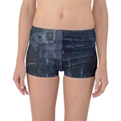 Abstract Tech Computer Motherboard Technology Reversible Boyleg Bikini Bottoms by Cemarart