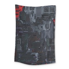 Abstract Tech Computer Motherboard Technology Small Tapestry by Cemarart
