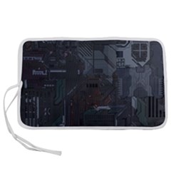 Abstract Tech Computer Motherboard Technology Pen Storage Case (l) by Cemarart