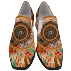 Dream Catcher Colorful Vintage Women Slip On Heel Loafers by Cemarart