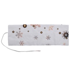 Golden-snowflake Roll Up Canvas Pencil Holder (m) by saad11