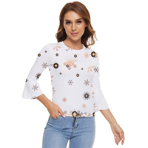 Golden-snowflake Bell Sleeve Top by saad11