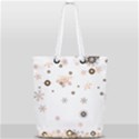 Golden-snowflake Full Print Rope Handle Tote (Small) View1