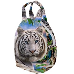White Tiger Peacock Animal Fantasy Water Summer Travel Backpack by Cemarart