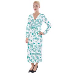 Background, Pattern, Sport Velvet Maxi Wrap Dress by nateshop
