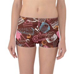 Sweet Food Seamless Pattern Reversible Boyleg Bikini Bottoms by Cemarart