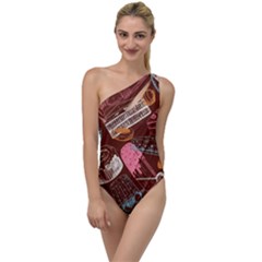 Sweet Food Seamless Pattern To One Side Swimsuit by Cemarart