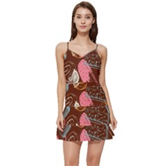Sweet Food Seamless Pattern Short Frill Dress by Cemarart