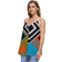 Retro Pattern Abstract Art Colorful Square Casual Spaghetti Strap Chiffon Top View2