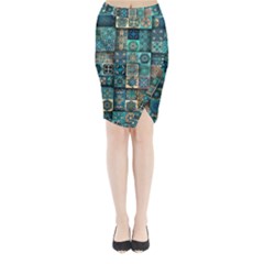 Texture Pattern Abstract Colorful Digital Art Midi Wrap Pencil Skirt by Ndabl3x