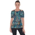 Texture Pattern Abstract Colorful Digital Art Shoulder Cut Out Short Sleeve Top View1