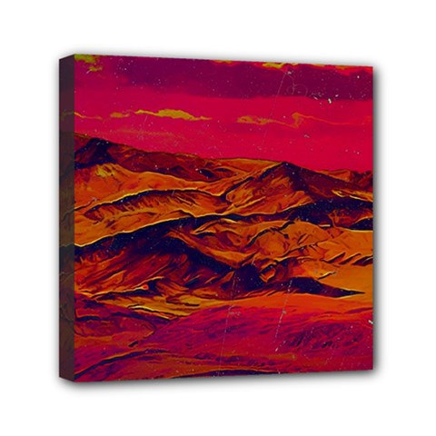 Time Wind Polishpattern Architecture Building City Cityscape Nature Pop-art Pop Surrealism  Retrowave Mini Canvas 6  X 6  (stretched) by Cemarart