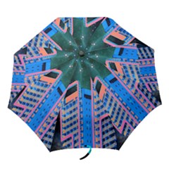 Fantasy City Architecture Building Cityscape Folding Umbrellas by Cemarart