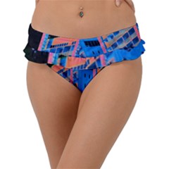 Fantasy City Architecture Building Cityscape Frill Bikini Bottoms by Cemarart