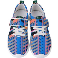 Fantasy City Architecture Building Cityscape Men s Velcro Strap Shoes by Cemarart