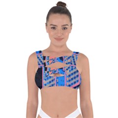 Fantasy City Architecture Building Cityscape Bandaged Up Bikini Top by Cemarart