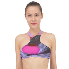 Late Night Feelings Aesthetic Clouds Color Manipulation Landscape Mountain Nature Surrealism Psicode High Neck Bikini Top by Cemarart