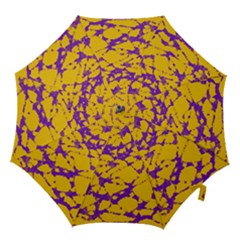 Purple And Gold Tie Dye Hook Handle Umbrella (medium) by Khoncepts