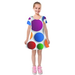 Abstract Dots Colorful Kids  Short Sleeve Velvet Dress by nateshop