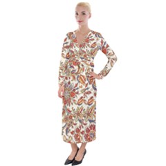 Retro Paisley Patterns, Floral Patterns, Background Velvet Maxi Wrap Dress by nateshop