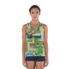 Pixel Map Game Sport Tank Top  by Cemarart