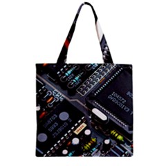 Motherboard Board Circuit Electronic Technology Zipper Grocery Tote Bag by Cemarart