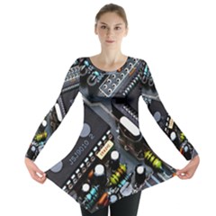 Motherboard Board Circuit Electronic Technology Long Sleeve Tunic  by Cemarart