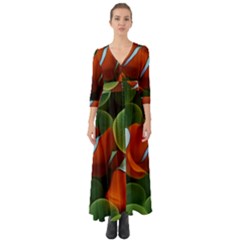 Fish Button Up Boho Maxi Dress by nateshop