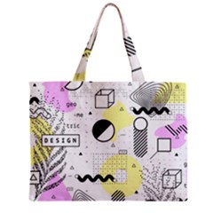 Graphic Design Geometric Background Zipper Mini Tote Bag by Grandong