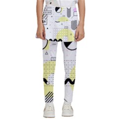 Graphic Design Geometric Background Kids  Skirted Pants by Grandong