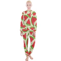 Cute Watermelon Seamless Pattern Women s Lounge Set by Grandong