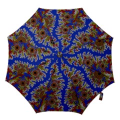Authentic Aboriginal Art - Waterholes (corella) Hook Handle Umbrellas (small) by hogartharts