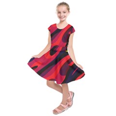 Abstract Fire Flames Grunge Art, Creative Kids  Short Sleeve Dress by nateshop
