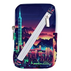 Cityscape Building Painting 3d City Illustration Belt Pouch Bag (small) by Bedest