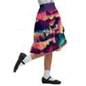 Cityscape Building Painting 3d City Illustration Kids  Ruffle Flared Wrap Midi Skirt View3