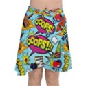 Graffiti Word Seamless Pattern Chiffon Wrap Front Skirt View1