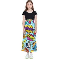 Graffiti Word Seamless Pattern Kids  Flared Maxi Skirt by Bedest