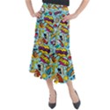 Graffiti Word Seamless Pattern Midi Mermaid Skirt View1