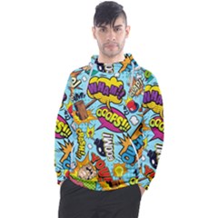 Comic Elements Colorful Seamless Pattern Men s Pullover Hoodie by Bedest