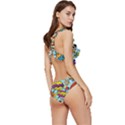 Graffiti Word Seamless Pattern Low Cut Ruffle Edge Bikini Set View3